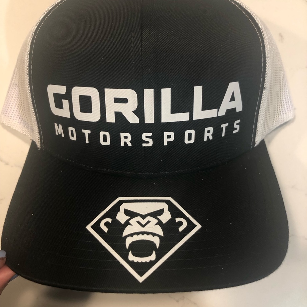 Gorilla Motorsports Racing Snapback Adjustable Hat Black White NEW